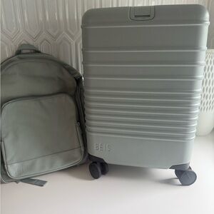 BEIS Slate Carryon Suitcase and Backpack . Sold out color